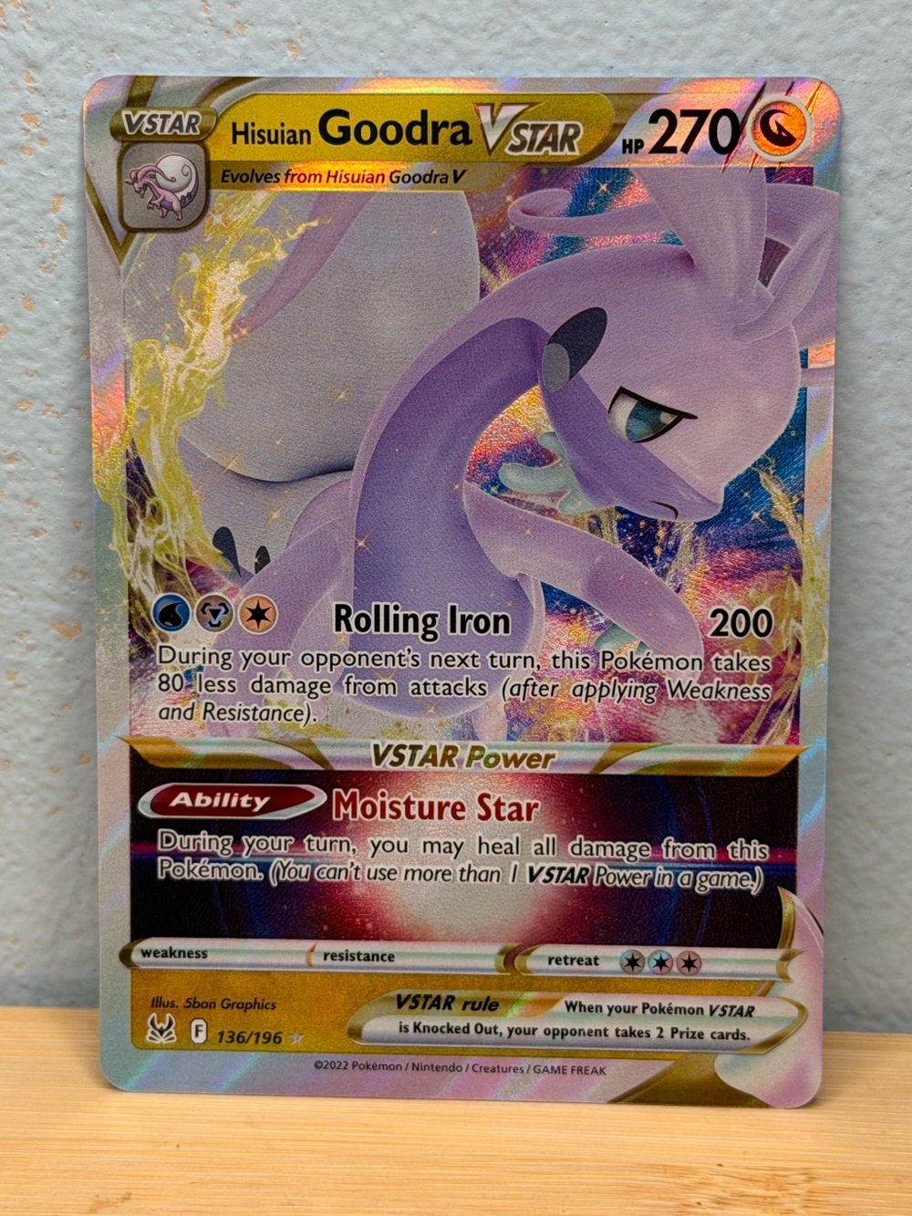 Hisuian Goodra VSTAR - 136/196 Ultra Rare Lost Origin NM Pokemon TCG